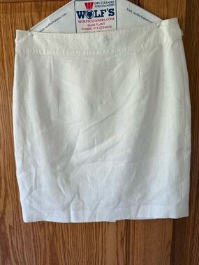 Banana Republic White Linen-Blend Pencil Skirt